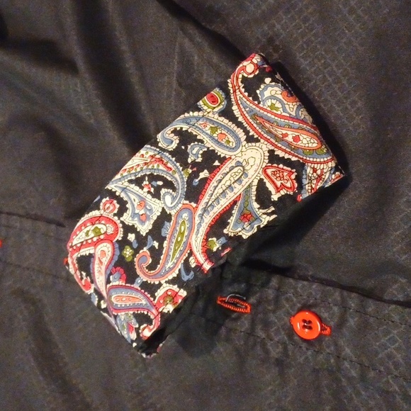 Jeansian Unique Contrasting Paisley Button Down Dress Shirt - Picture 4 of 6